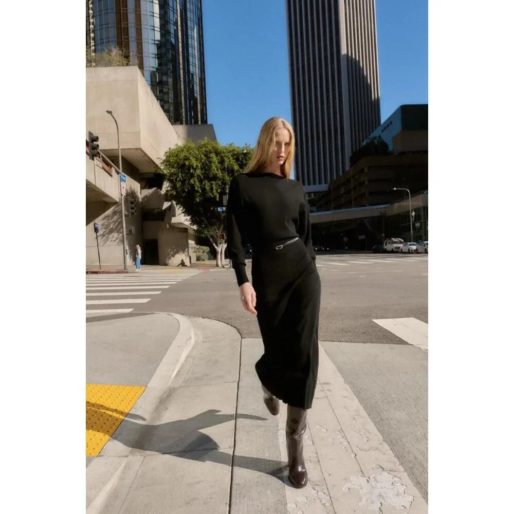 ZARA BELTED MIDI DRESS - Picture 2 of 10